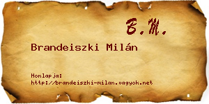 Brandeiszki Milán névjegykártya
