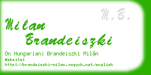 milan brandeiszki business card